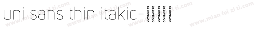 uni sans thin itakic字体转换